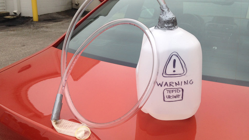 Illustration for article titled How To Pee In Your Car And Keep Your Pants Dry